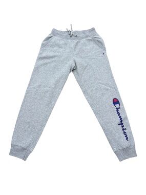 Men’s Champion Script Logo Sweatpants Grey Heather Joggers 2010s